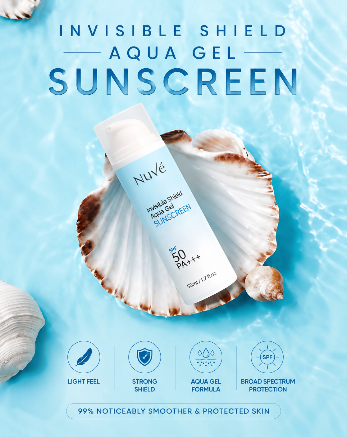 INVISIBLE SHIELD AQUA GEL SUNSCREEN WITH SPF 50+ PA+++
